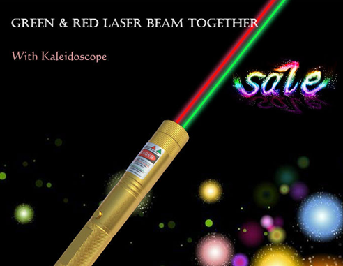 Green&Red laser beam together disco laser pen with Kaleidoscope